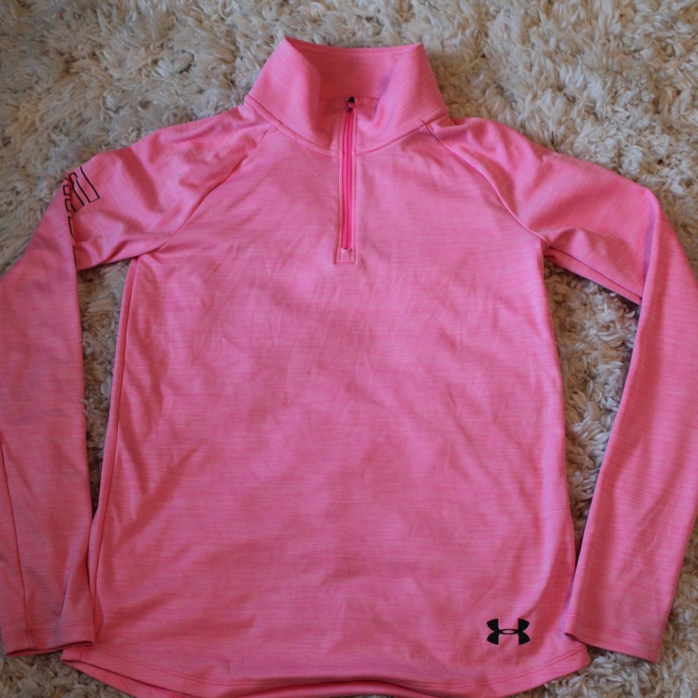 Pink under armour half zip